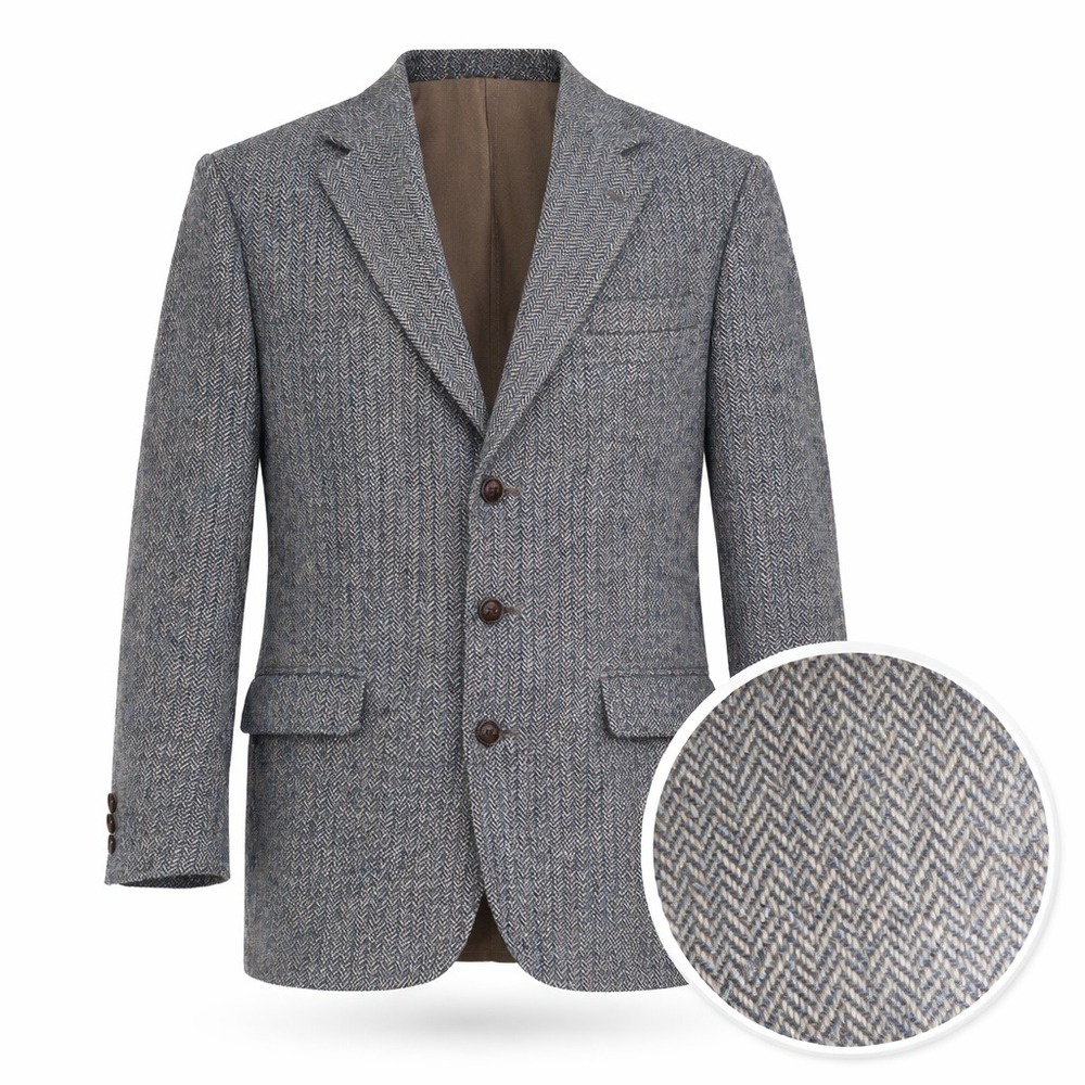 Vintage Orvis Harris Tweed Scottish Wool Blazer 44R Herringbone Heritage USA